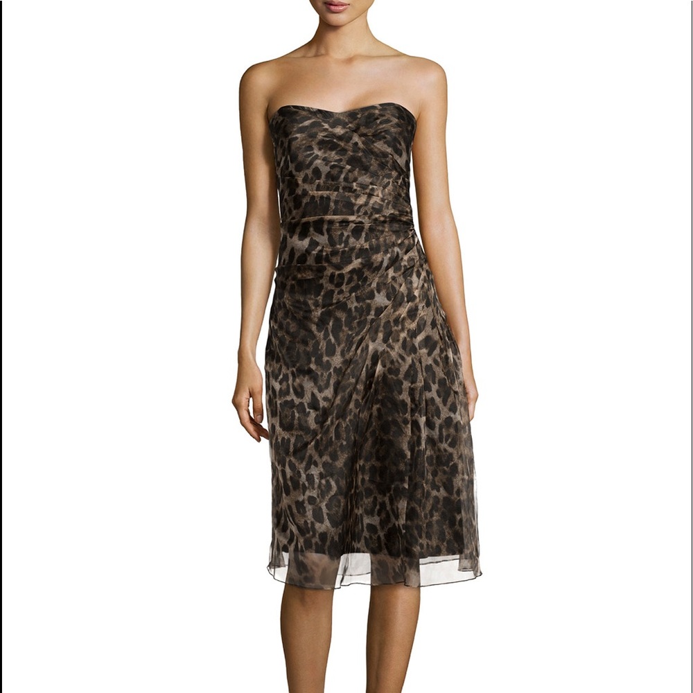 Strapless Leopard-Print Dress